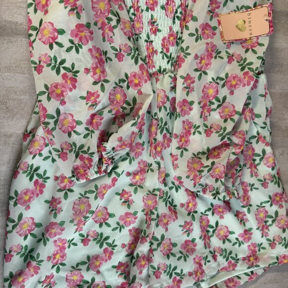 NWT BTWEEN Girl's Mint/Pink floral bodysuit - Size 12 - Picture 3 of 9
